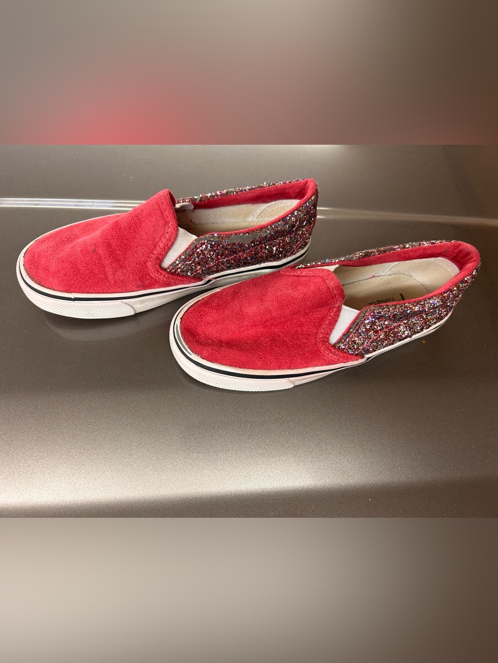 Austin Trading Co Kids Slip On Shoes Size 13 Girls Fuschia Pink Glitter Sparkle